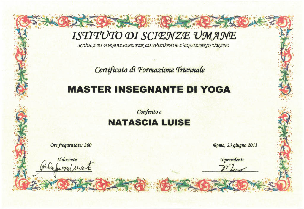 diploma master insegnante yoga